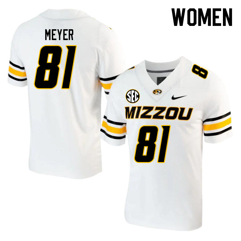 Women #81 Jack Meyer Missouri Tigers College 2023 Football Stitched Jerseys Sale-White